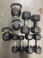 Mixed Gym Weights, Including Kettle Bells
