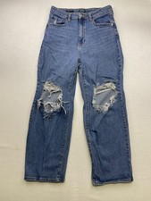 Wild Fable Highest Rise Baggy Jeans Pants Women's 12/31R Light Wash Distressed