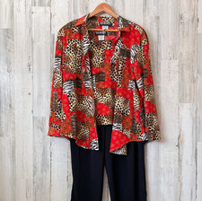 Vintage L 3 Piece African Animal Print Outfit Safari USA Made