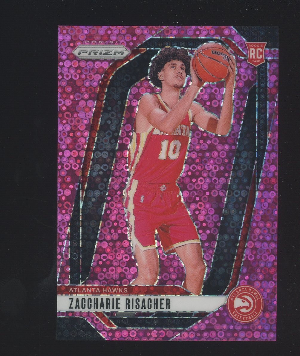 2024-25 Panini Prizm Pink Fast Break #265 Zaccharie Risacher Hawks RC Rookie /50