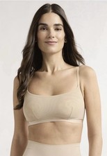 JOYSPUN Women s Mesh Bralette Pull-Over Bra Unlined Sheer Adobe Tan XL