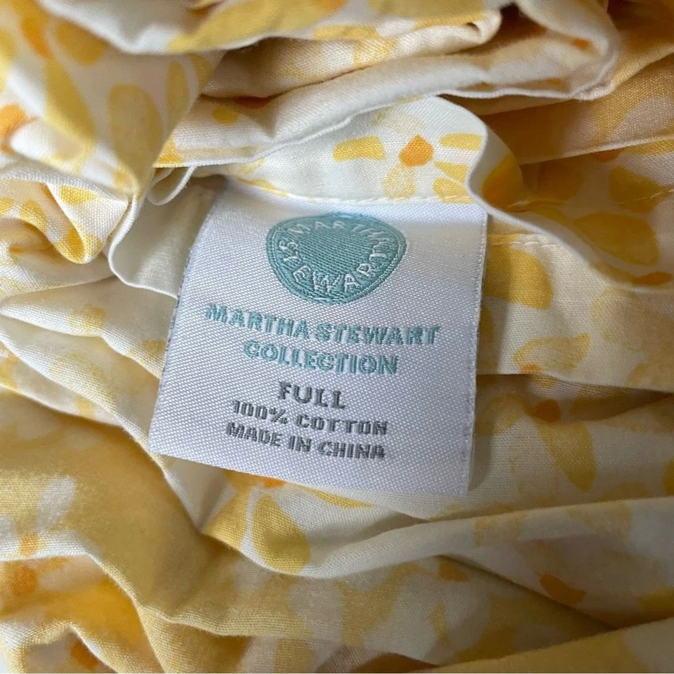 Ropa de cama floral 100 % algodón amarillo y blanco colección Martha Stewart WPL8046 Foto 4 de 4