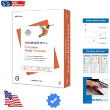 Printer Paper,  Multipurpose Paper 24 lb, 8.5 x 11 - 1 Ream 500 Sheets - 97 B...