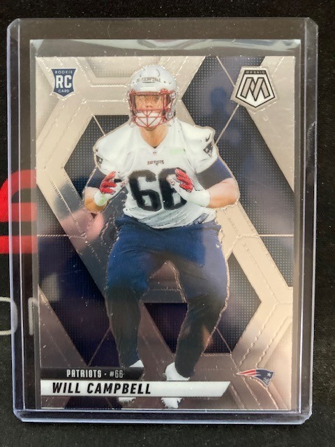Will Campbell 2025 Panini Mosaic RC #378 Patriots Rookie