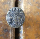 Bronze thumb seal with alliance coat of arms late 17th century