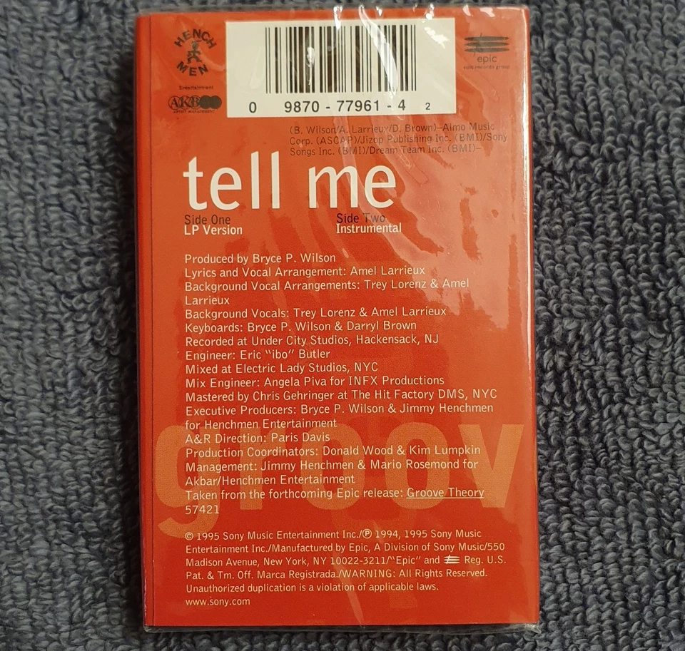 GROOVE THEORY - TELL ME - CASSETTE SINGLE - 1995 Excellent Sealed! Condition - Image 2 of 4