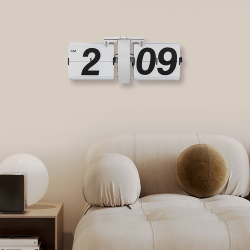Flipping Out Wall and Tabletop Flip Clock,Battery Operated Digital Display AM/PM