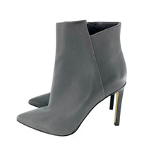 Nine West Tomorrow Bootie Stiletto Grey leather Ankle Boots SZ 7 SH13