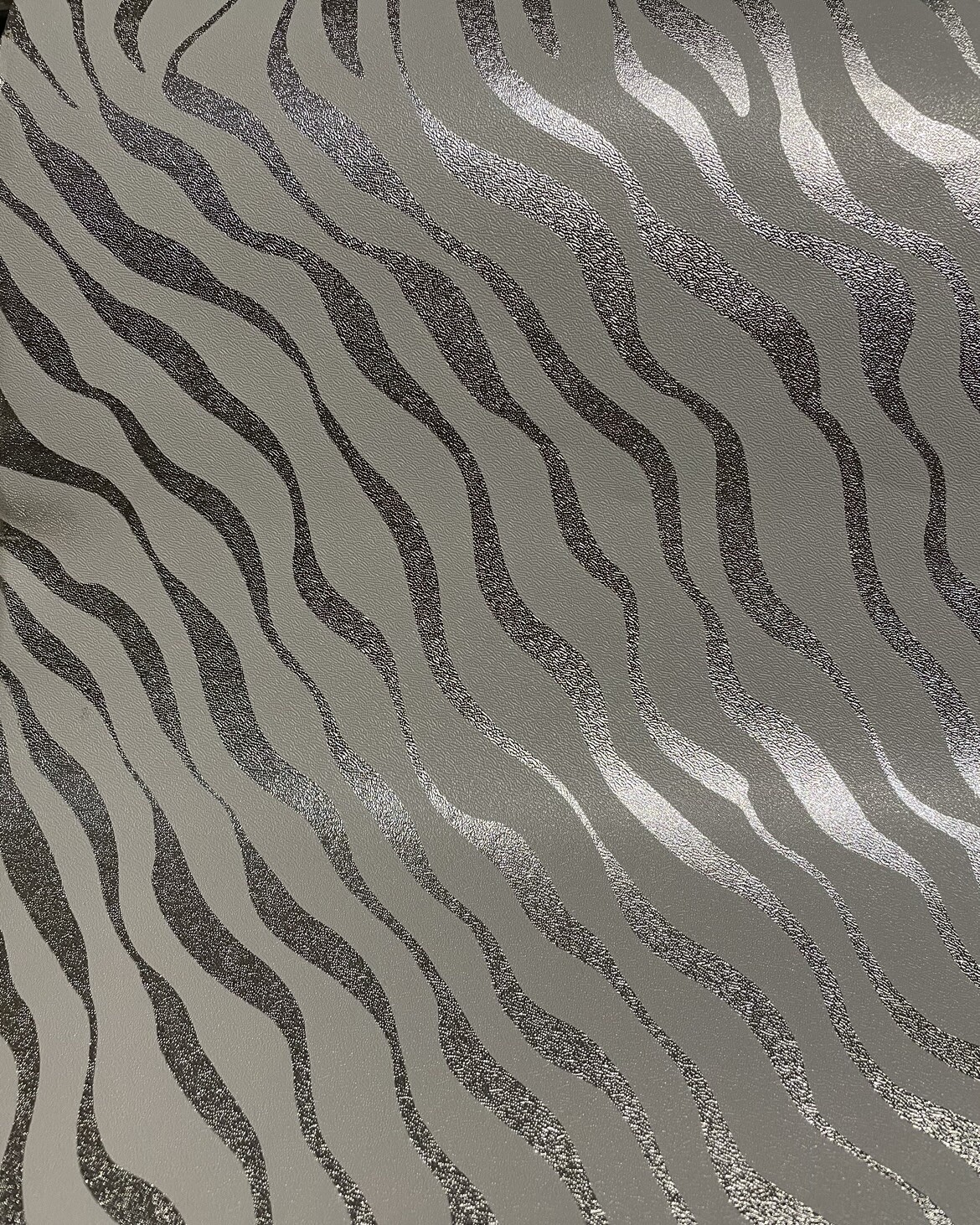 VTG WRAPPING PAPER GIFT WRAP JEWELRY STORE SILVER ZEBRA PRINT 2 YARDS