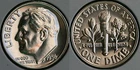 1956 Silver Proof Roosevelt Dime Ten-Cent Coin 10c taken from US Mint Proof Set