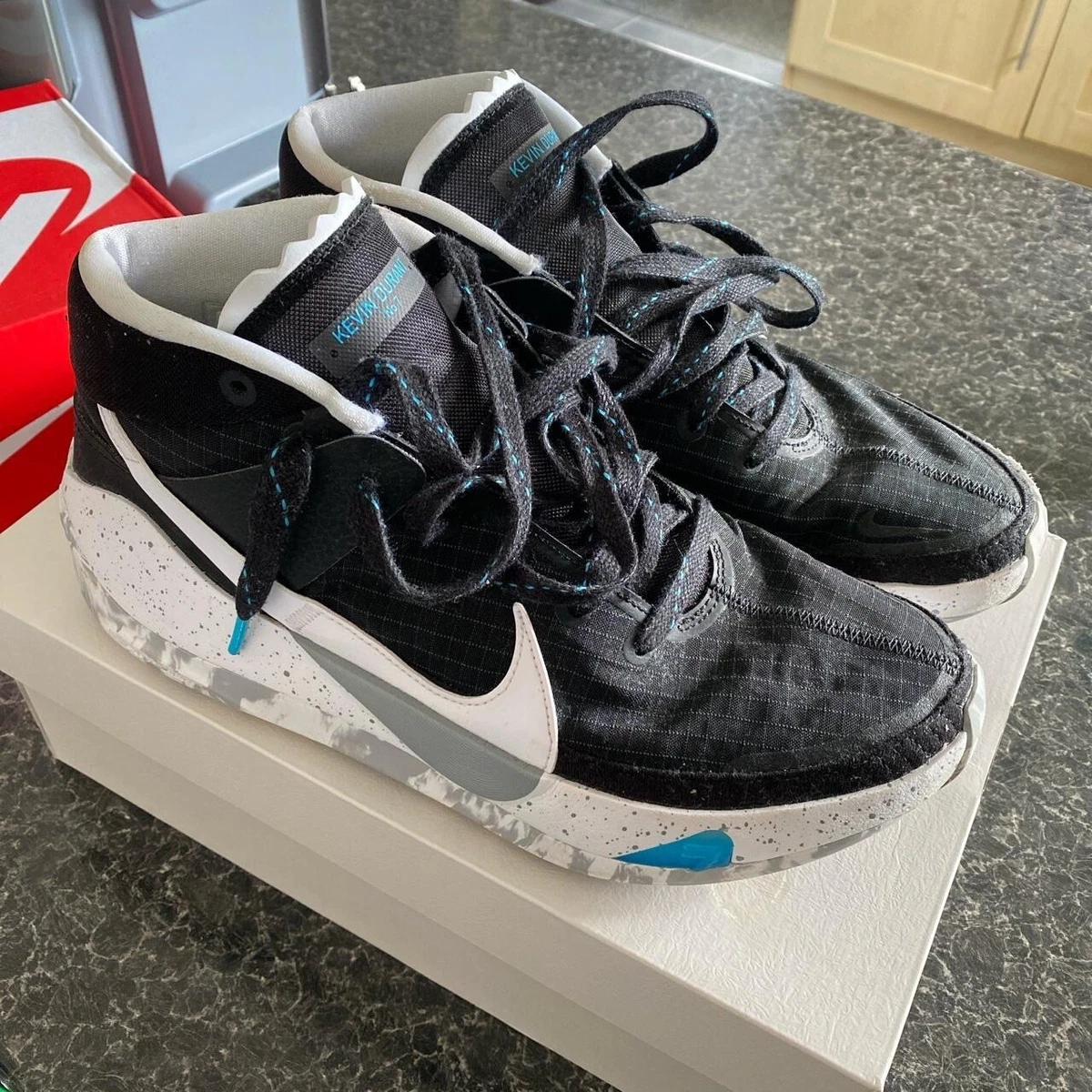 Nike Kevin Durant KD 13 Black white blue Size 9 UK