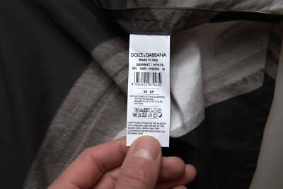 DOLCE & GABBANA Shirt Black Floral Cotton Collared Long