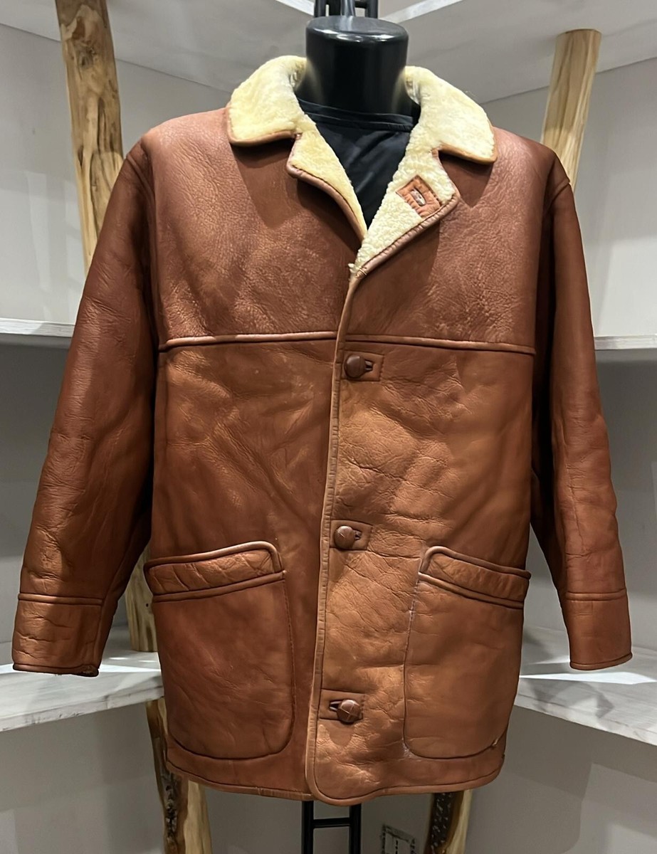 Albino Gardin Shearling Used Pre-Owned Man Size 52 Brown Albino Gardin Shearling Used Pre-Owned Man Size 52 Brown