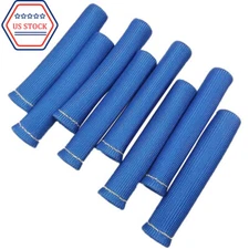 2500° Spark Plug Wire Boots Protector Sleeve Heat Shield Cover Blue For LS1 LS2