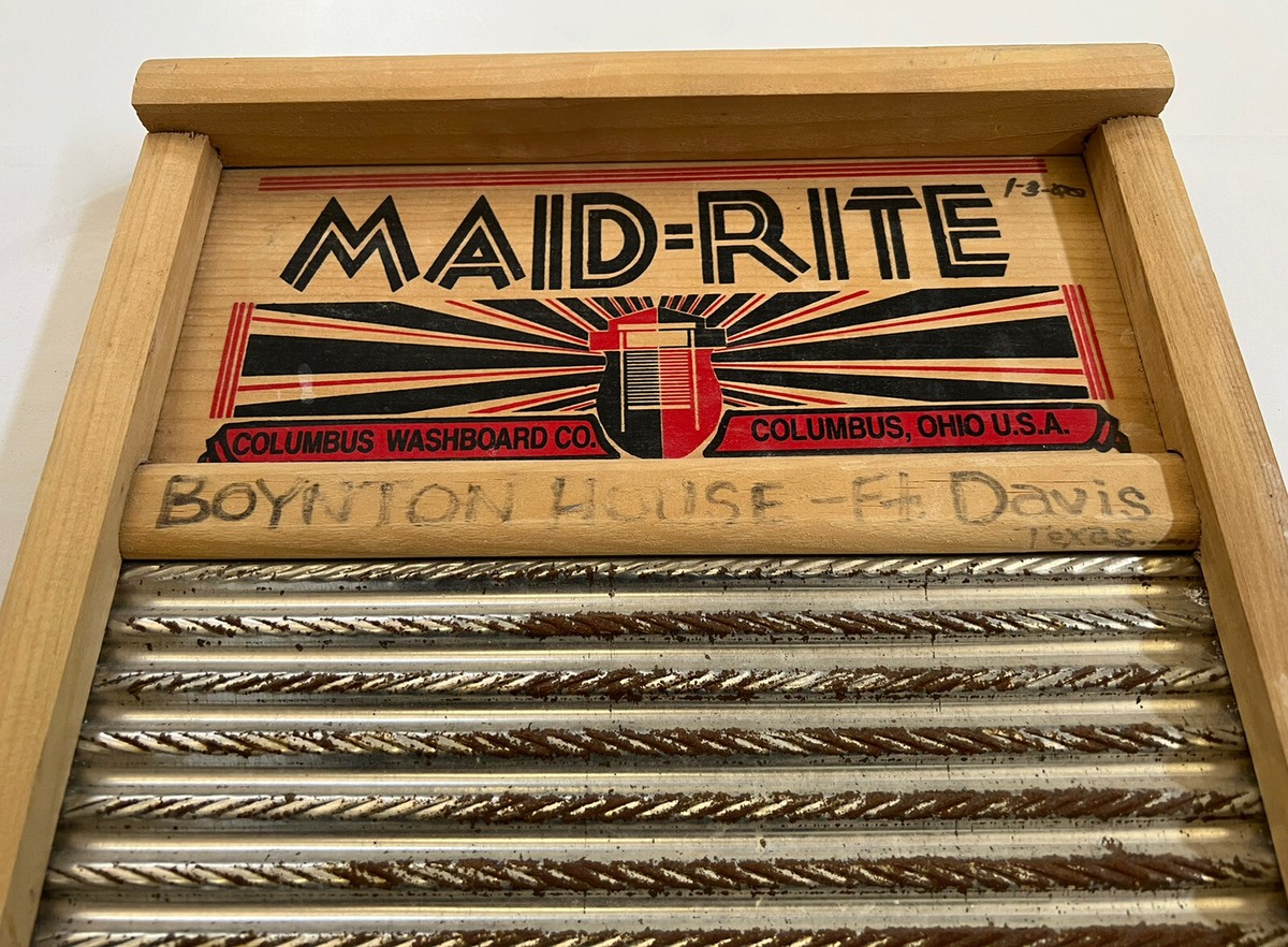Vintage Maid-Rite Wash Board Columbus Washboard Co. No. 2072 Made