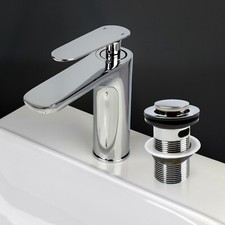 Bathroom Tap + Slotted / Unslotted Waste - Basin Mixer Single Mono Lever Chrome