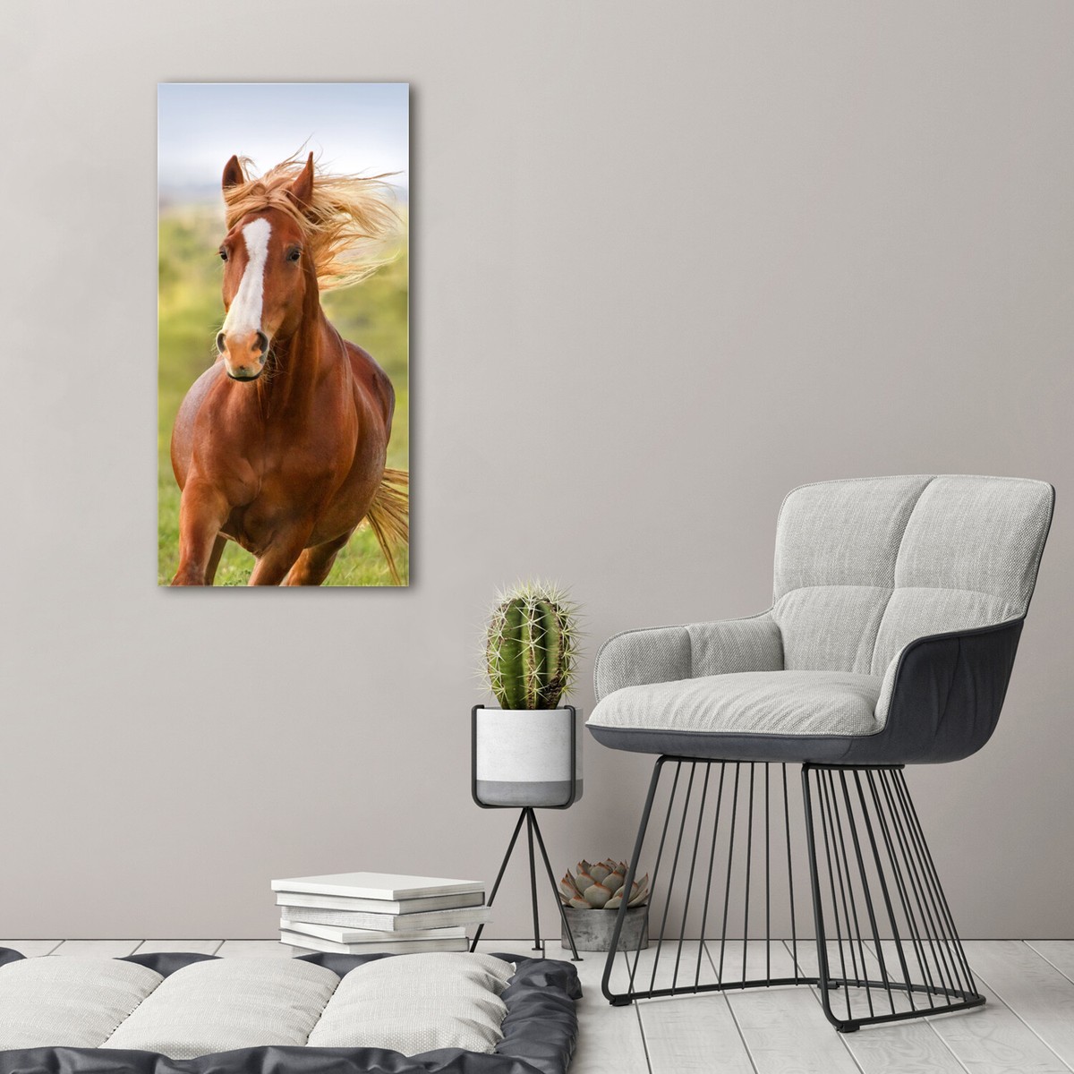 Tableau Décoratif Sur Verre Trempé - Image De Cheval 50x100 Cm - Marque Tulup - Moderne - Neuf