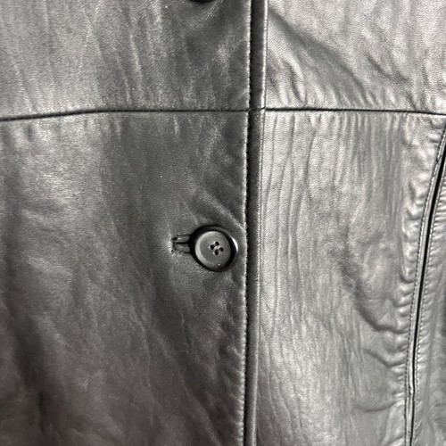 Jacqueline Ferrari Vintage Black Lambskin Leather Jacket Coat mid length medium - Picture 7 of 7