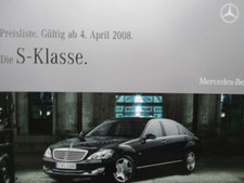Mercedes Benz S-Klasse W221 320CDI 400CDI S350 S450 S500 S63AMG 4.April 2008