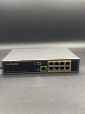 Genuine BV-Tech POE-SW801 8-Port PoE+ Unmanaged Switch Tested Working w PWR CORD