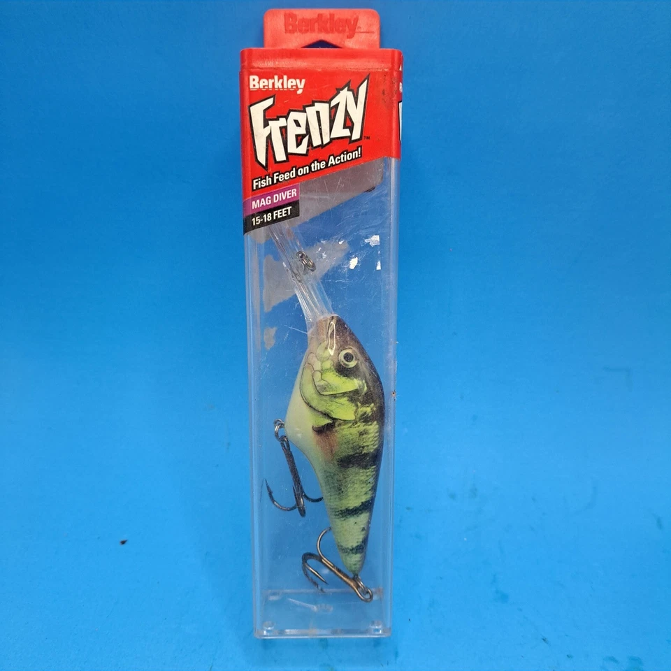 Lote de 2 señuelos de pesca Berkley Frenzy Diver Crankbait 10 pies 3,0 m Chartreuse Tiger Foto 2 de 4