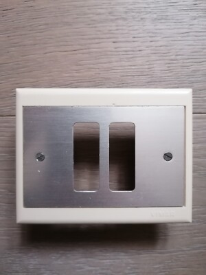 2-hole plate series VIMAR 7000 model TIZIANO silver/steel color