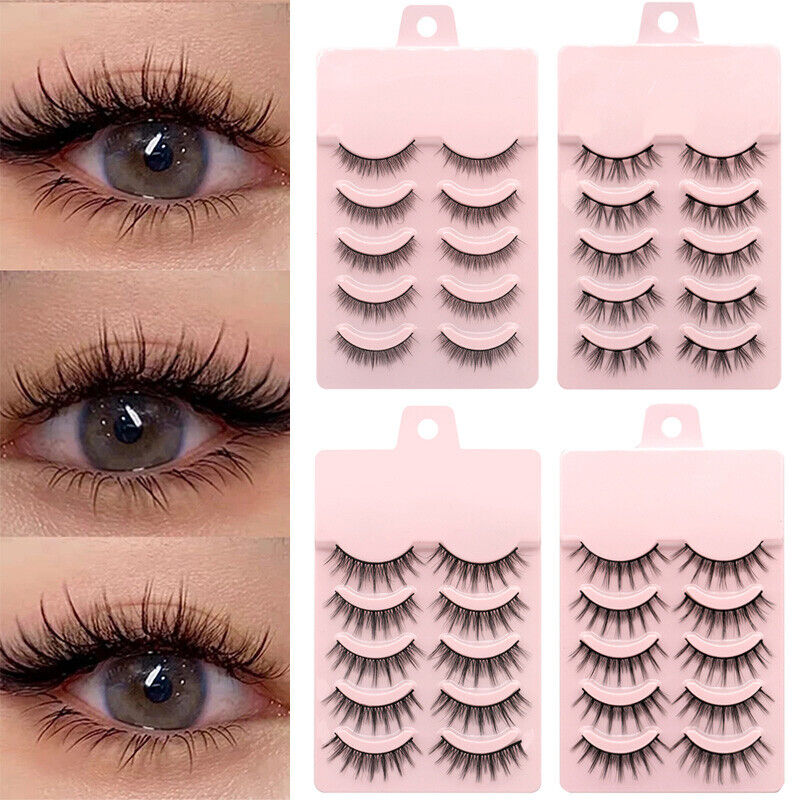 Manga Lashes 5 Pairs Full Strip False Eyelashes Devil Comic Lashes Anime  Cosplay False Eyelashes With Transparent Stem