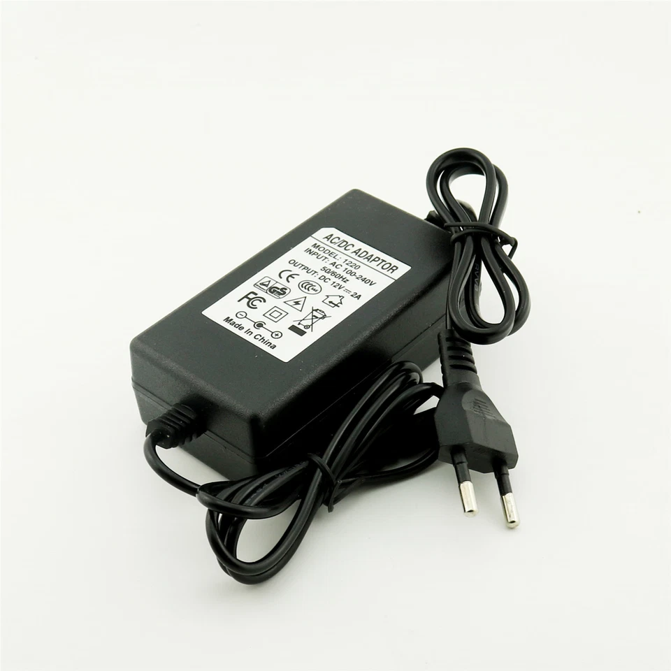 1pcs AC DC 12V 2A Converter Adapter Charger Power Supply 5.5mm x 2.5/2.1mm Black - Image 4 of 4