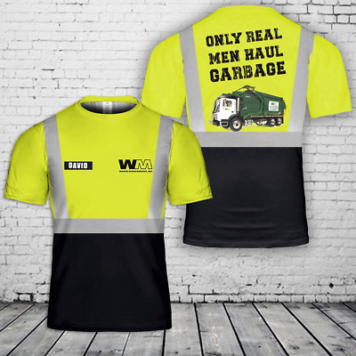 Custom Name US Waste Management 3D T-Shirt Gift Father Men