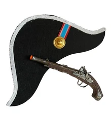 NEW Napoleon Bonaparte's Bicorne Hat & Flintlock Pistol Costume Play Set