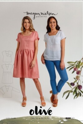 Megan Nielsen Schnittmuster Oliv Kleid & Top Damen 0-20