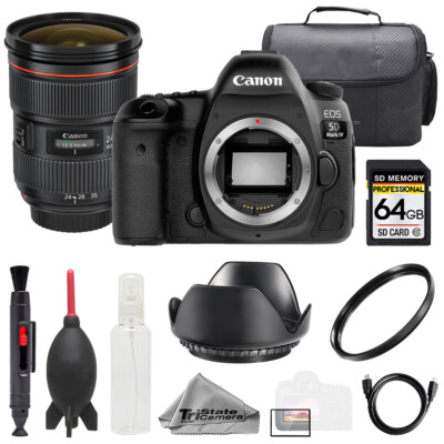 Canon EOS 5D IV + EF 24-70mm f/2.8L II USM Zoom Lens +64GB+ UV Filter- Basic Kit
