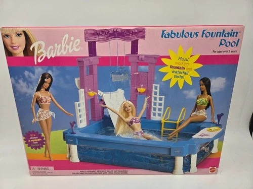 Mattel Barbie Fabulous Fountain Pool Waterfall -Vintage 2001 New In Box, Sealed
