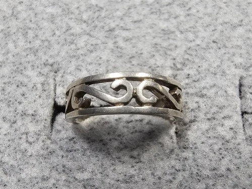 GRANDMA GRABE'S BEAUTIFUL VINTAGE 925 STERLING SILVER OPEN BACK 1.4G RING SIZE 3