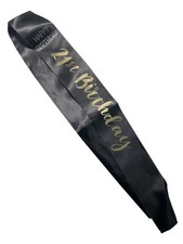 Black Diamante Stones 21st Sash