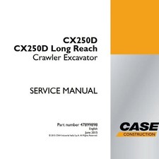 Service manual for Case CX250D CX250D Long Reach Crawler Excavator On a Usb