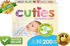 Cuties Newborn Diapers 200 Ct  Hypoallergenic, Soft, Absorbent Case CDB000