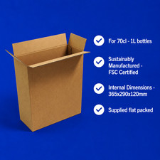 Cardboard Box Carton Packaging for Wine & Spirits 1,2,3 and 6 bottles