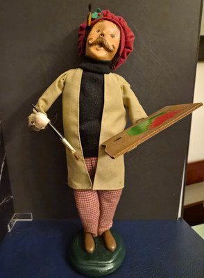 Signed 1999 Byers Choice Caroler ''The Artist'' Painter w Palette & Brushes 13''