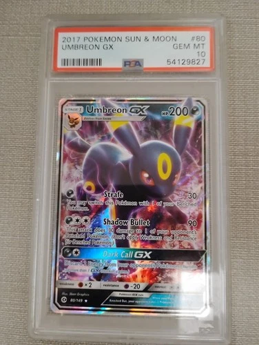 2017 POKEMON SUN & MOON #80 UMBREON GX PSA 10