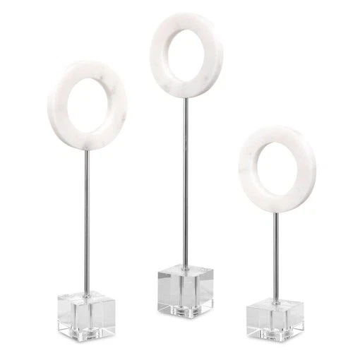 Uttermost 17871 Coin Toss 22" Tall Crystal and Marble Abstract - Crystal / - Picture 1 of 5