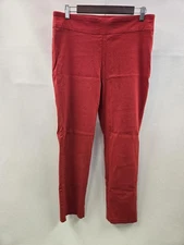Counterparts Pants Womens 14 Red Pull On Ankle Stretch Slim Comfort Dressy