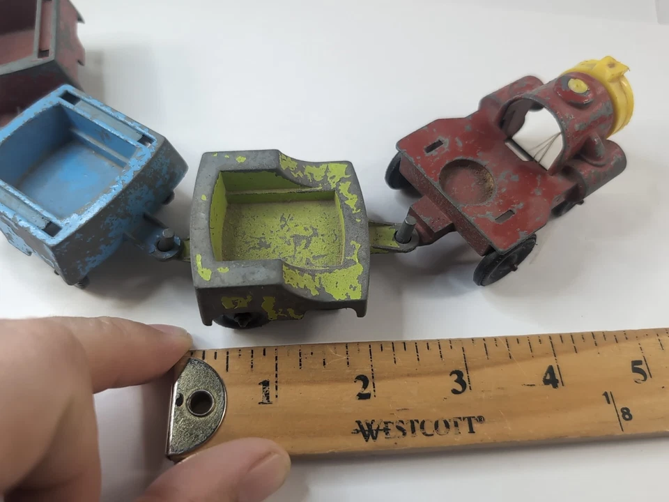 Lote De Colección De 4 Juguetes Tootsie Die Cast Tren Motor Y 3 Vagones De Tren 2-2.5" Foto 4 de 4