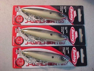 3 NEW Berkley J-Walker 100 TOP WATER LURE  Rattle MF Shad  4''