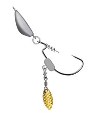 10 Pcs Swimbait Jig Heads Weedless Offset Weighted Hook with Willow Blade Bass