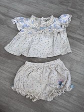 Baby Girl Vtg Sesame Street Shirt  Bloomer Set 0/3 Months GUC