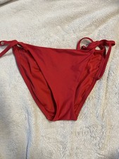Shade  Shore Women Red Low Rise Bikini Bottoms Large NWT High Leg Side Ties