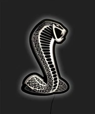 Ford Mustang Cobra Snake Slim LED Light Up Garage Man Cave Wall Sign 20" x 13"