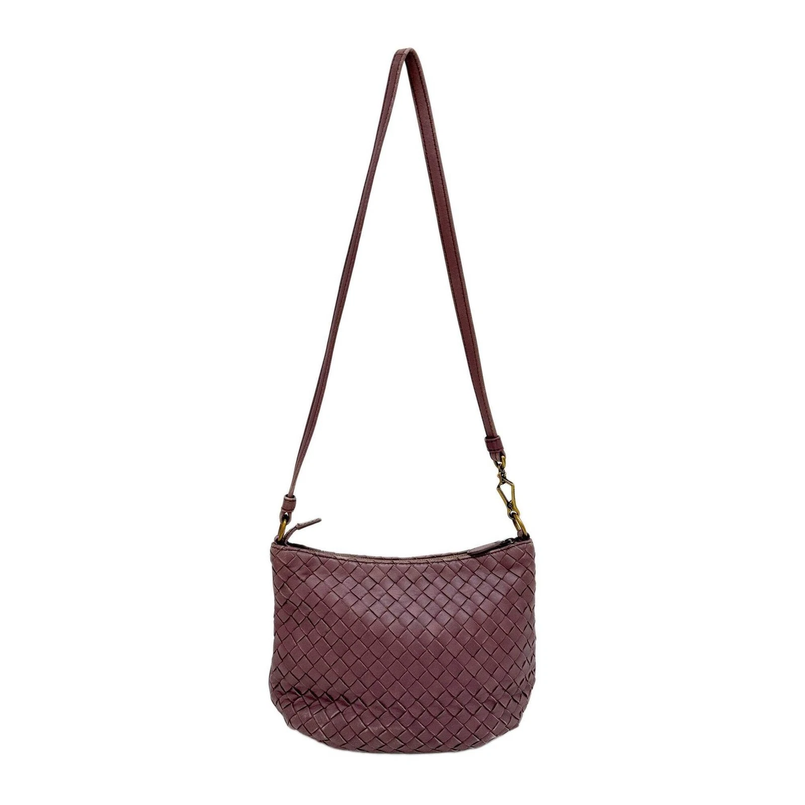 Bottega Veneta — BOTTEGA VENETA Intrecciato Mauve Taupe Leather Shoulder Bag