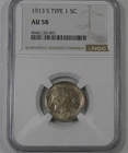 1913-S Type-1 Buffalo Nickel CERTIFIED NGC AU 58 5c